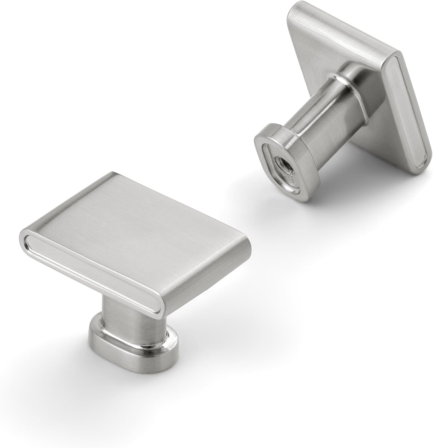 HESTIA HARDWARE 10 Pack Satin Nickel Cabinet Knobs Silver Knobs for Dresser, Classic Square Cabinet Pulls, Drawer Knobs, Silver Knobs for Cabinets, Dresser, Drawer, Kitchen (Z29.10.S)