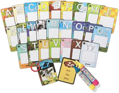 Jun-see Doodle Word Cards with Color Box,My First Water Magic Word Cards Games,Colouring Drawing Card with 2 Water Pen-Letter