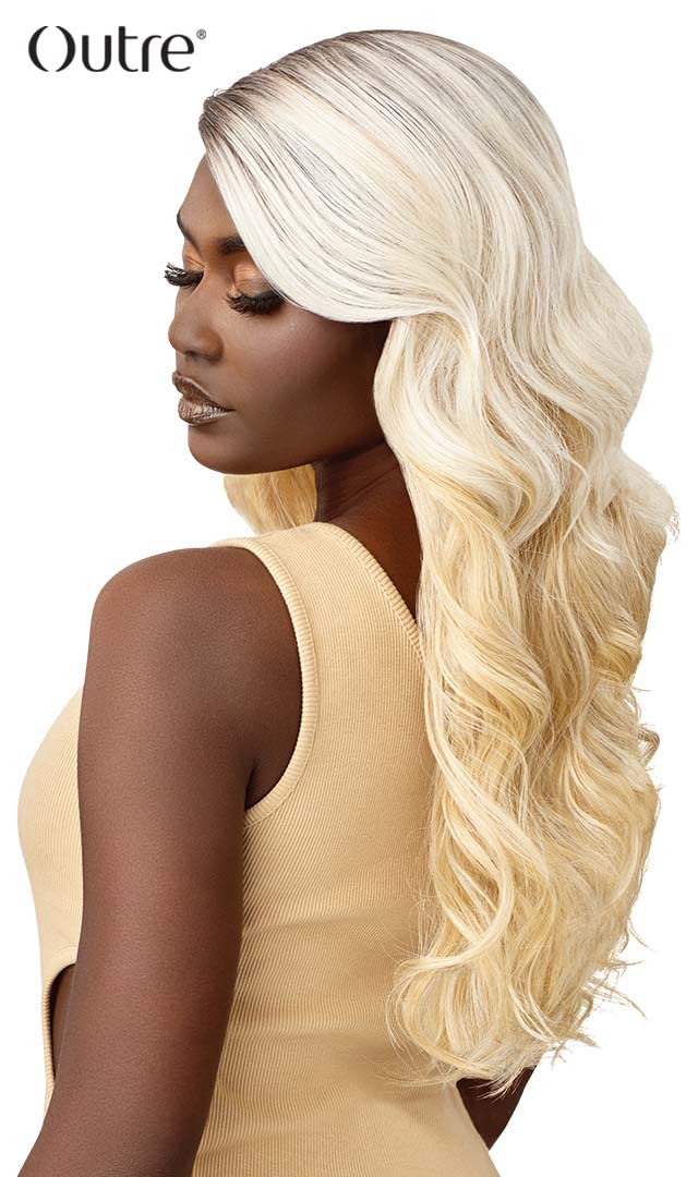 일반 Outre Color Bomb Synthetic HD Lace Front Wig - LEVANA, Long Loose Wave Hair Wigs with High Heat Resistant (1, Jet Black)