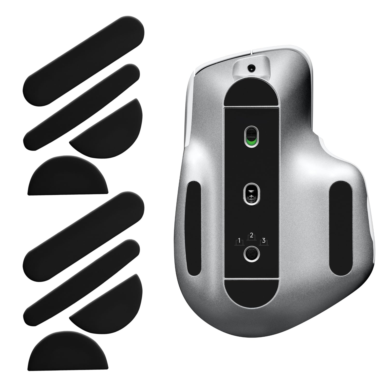 2 Pack MX Master 3S Mouse Replacement Pads, Wear-Resistant Smooth Mice Glass Skates Pad Compatible with Logitech Gaming Mouse Feet Sliding Stickers (Glide Mice Skates, Black PTFE)