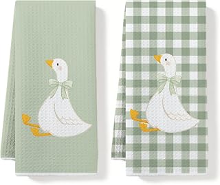 2 Pcs Cute Silly Goose Kitchen Towels 14x24 Inch, Geese Gifts Kitchen Decor