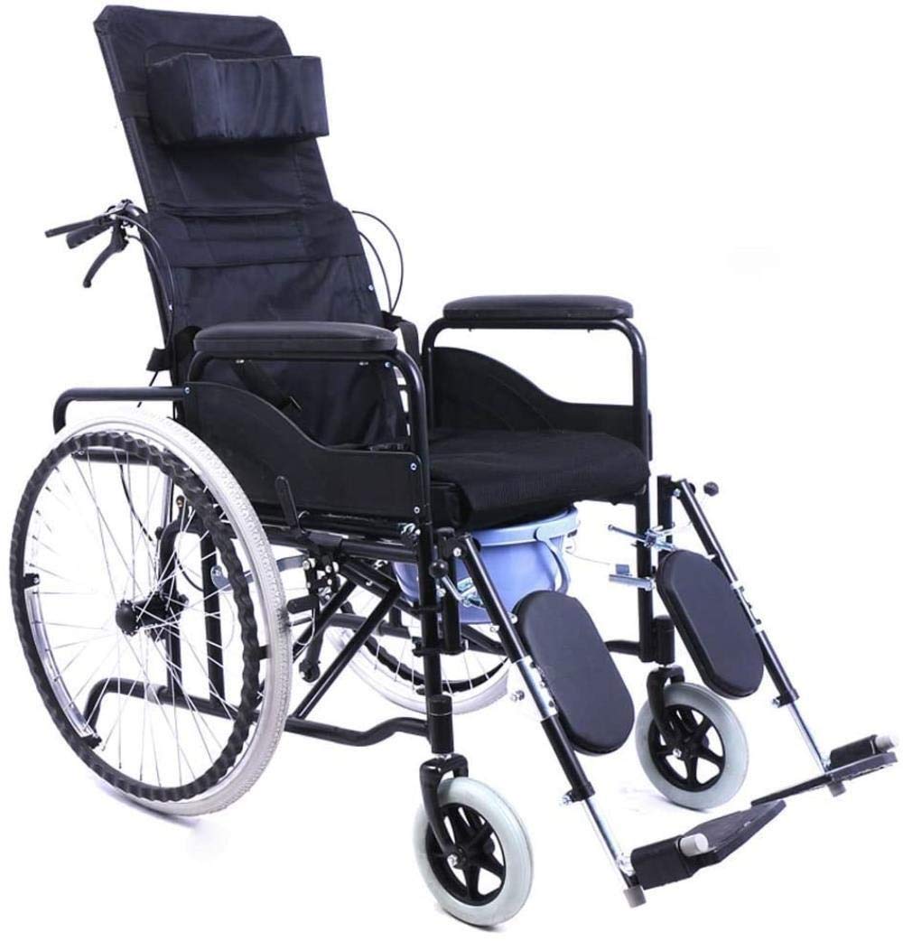 Buy HZYDD Lightweight Folding Wheelchair,Portable Full Lying High Back