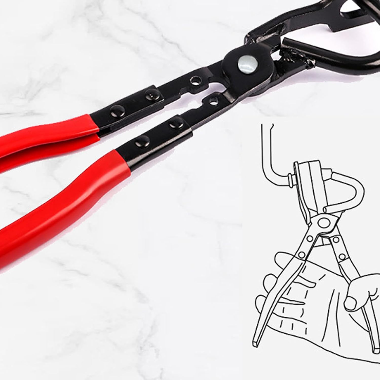 Automotive Rubber Pad Removal Pliers 50N Grip Forces Exhaust Hanger Tool Car Rubber Pad Plier Hanger Tool