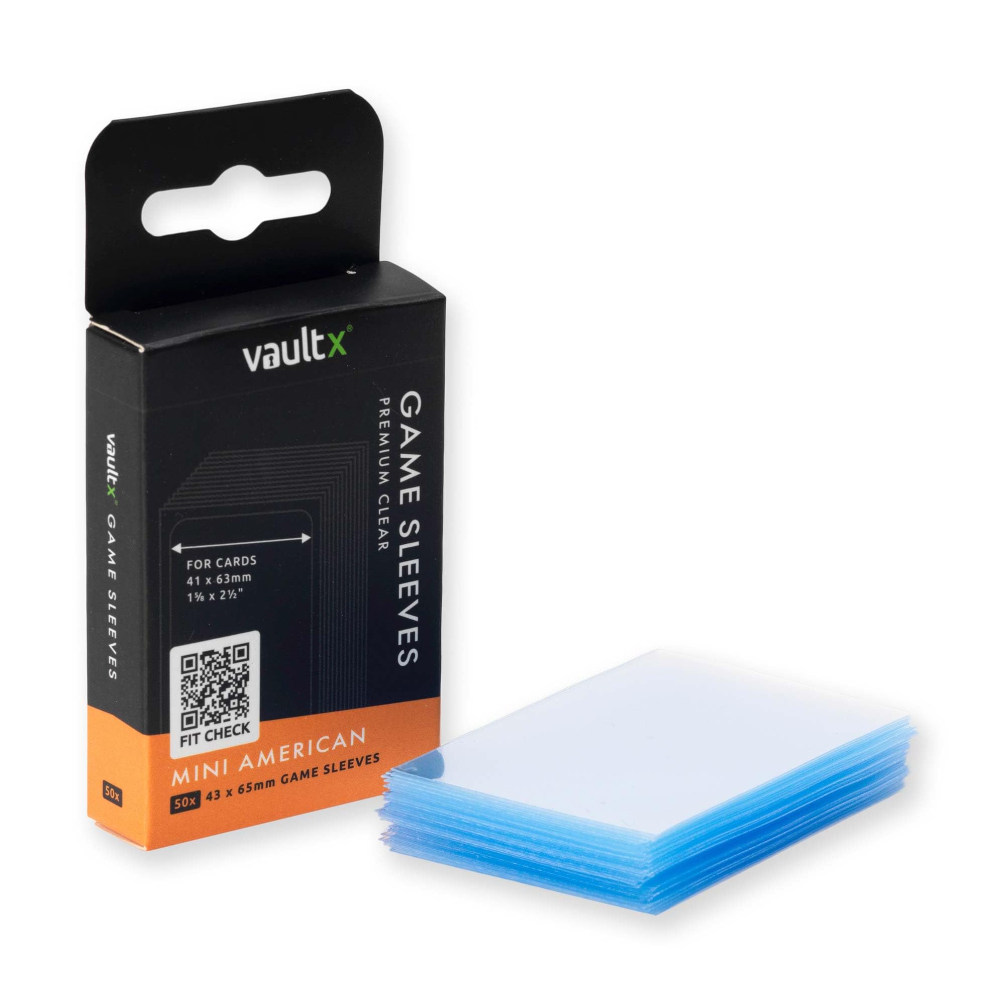 Vault XMini American Board Game Sleeves 41x63mm - Clear Premium Quality, Non-PVC, Durable and Long-Lasting Protection (50pcs)