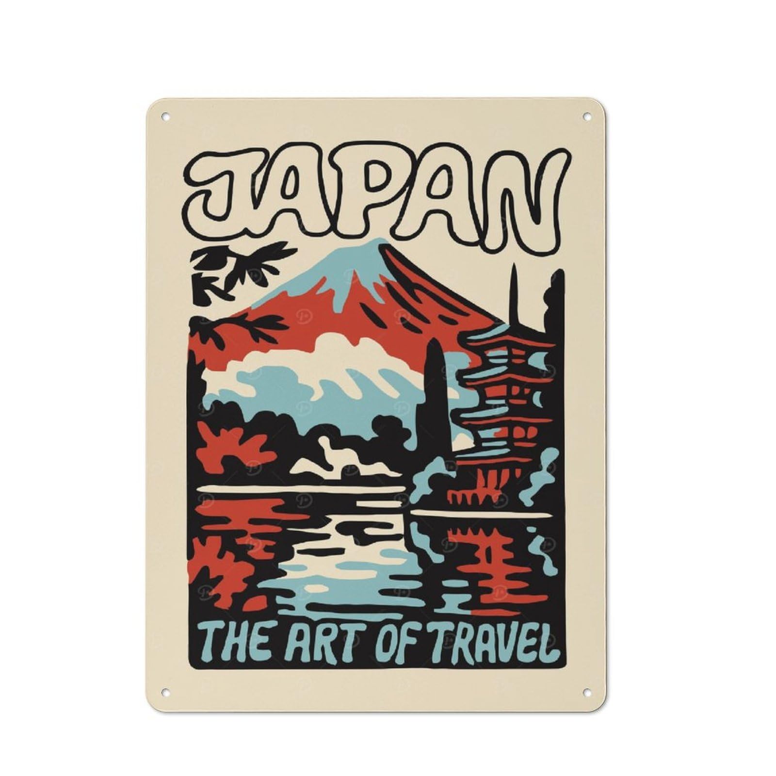 Junmoney Style-7 Tin Wall Plaque 40X30cm With Japan Travel For Café Or Restaurant, Housewarming Present For People Styling Café And Restaurant