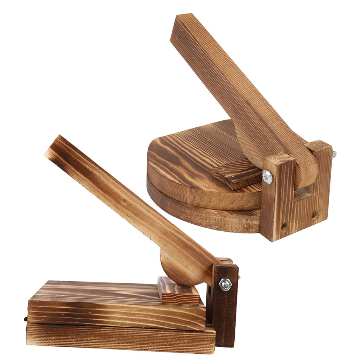 Artibetter Molde de Masa para Dumplings y Tortillas 2 Piezas Madera Carbonizada Prensador Manual Herramienta Cocina Hogar Utensilios Madera Cocina Accesorios para Preparar Masa Uniforme