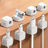 8pcs Magnetic Cord Organizer, Effortless Cord Management, Computer Cable Organizer, Sticky Cable Clips for Desk and Home(White)