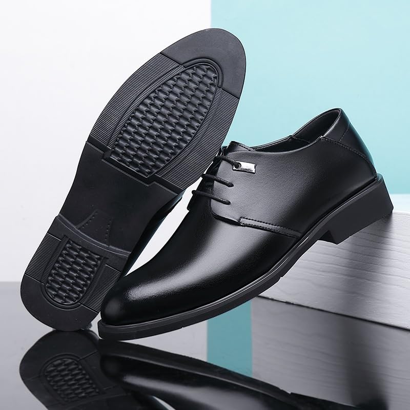 Men's Lace-up Leather Dress Shoes - Men Prom Wedding Heels Oxfords Patent Leather Formal Dress Oxfords4
