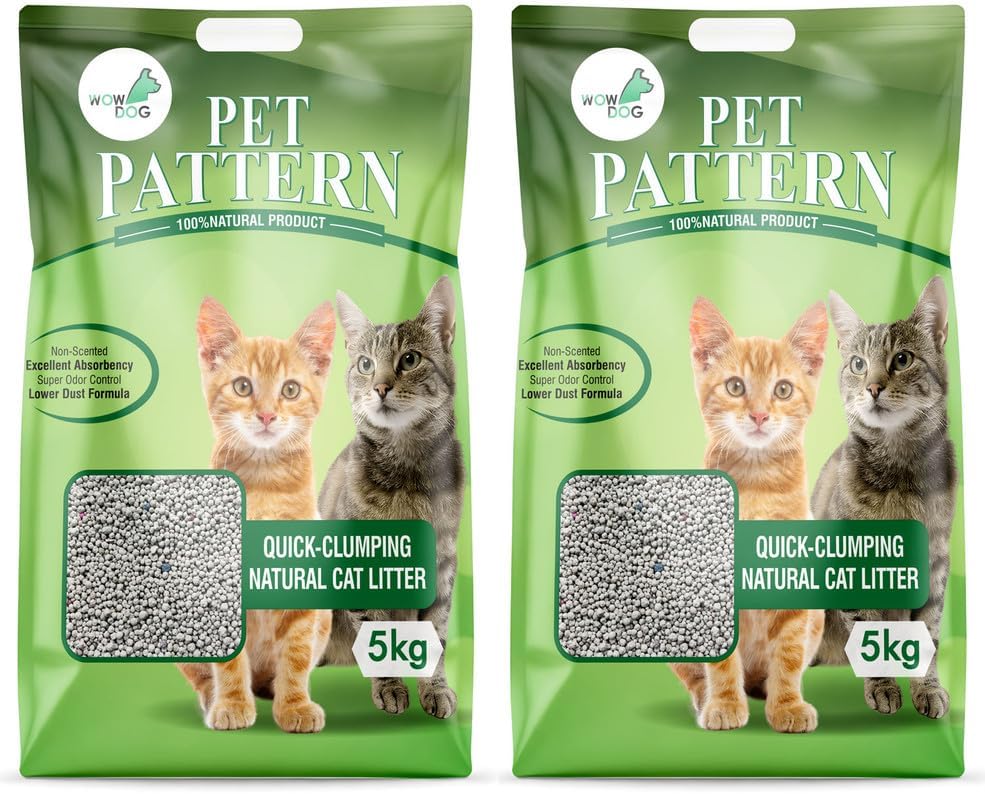 WOW DOG Pet Pattern Cat Litter 10kgs (Unscented Version)– Ultra Absorbent, Odor Control, Dust-Free Formula for Long-Lasting Freshness.