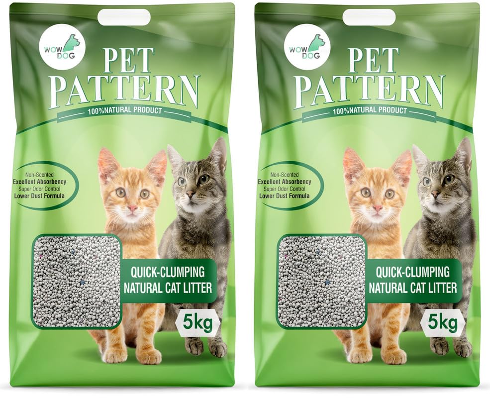 WOW DOG Pet Pattern Cat Litter 10kgs (Unscented Version)– Ultra Absorbent, Odor Control, Dust-Free Formula for Long-Lasting Freshness.