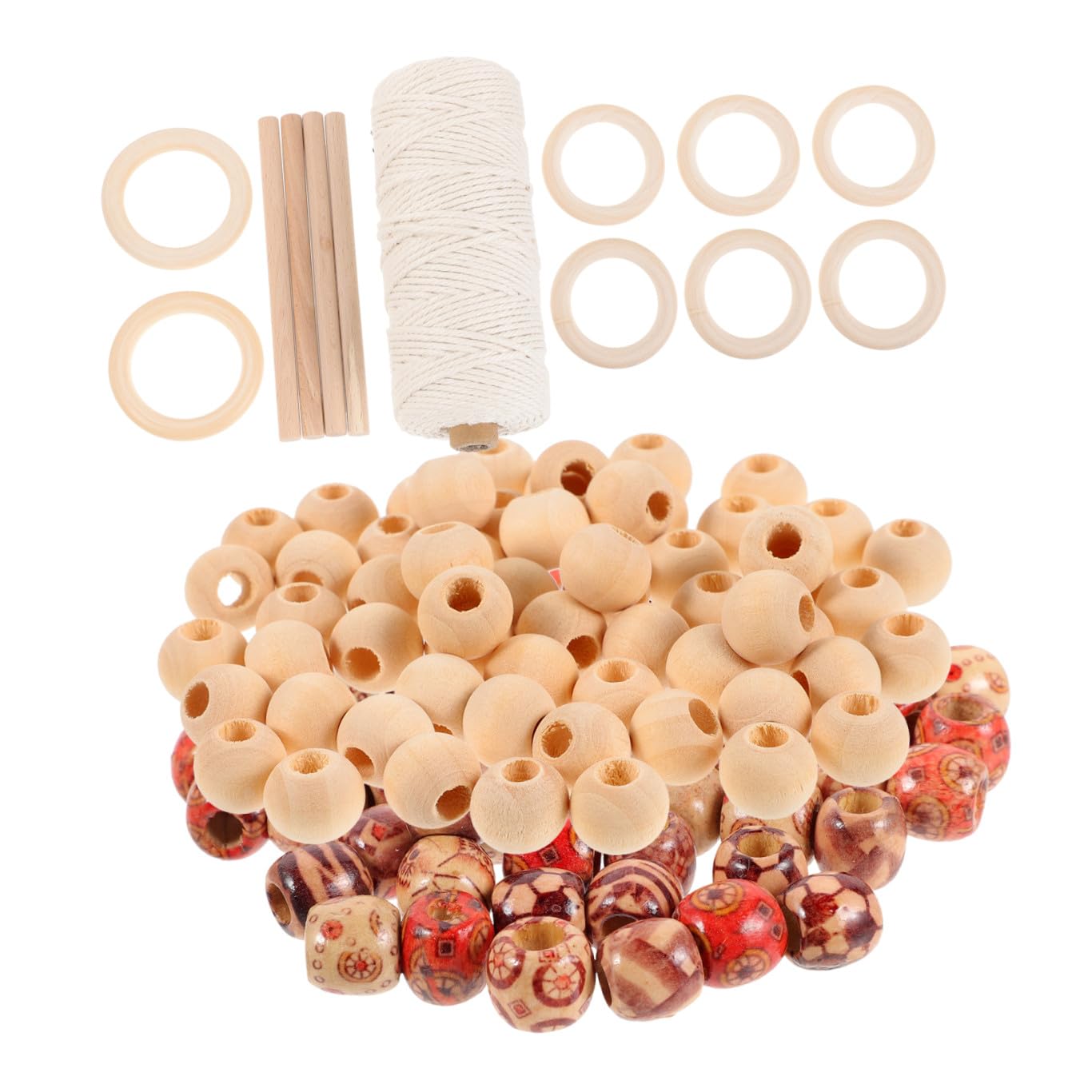 Kit de corde macramé en coton PLAFOPE et apprêts en bois naturel pour tapisserie durable