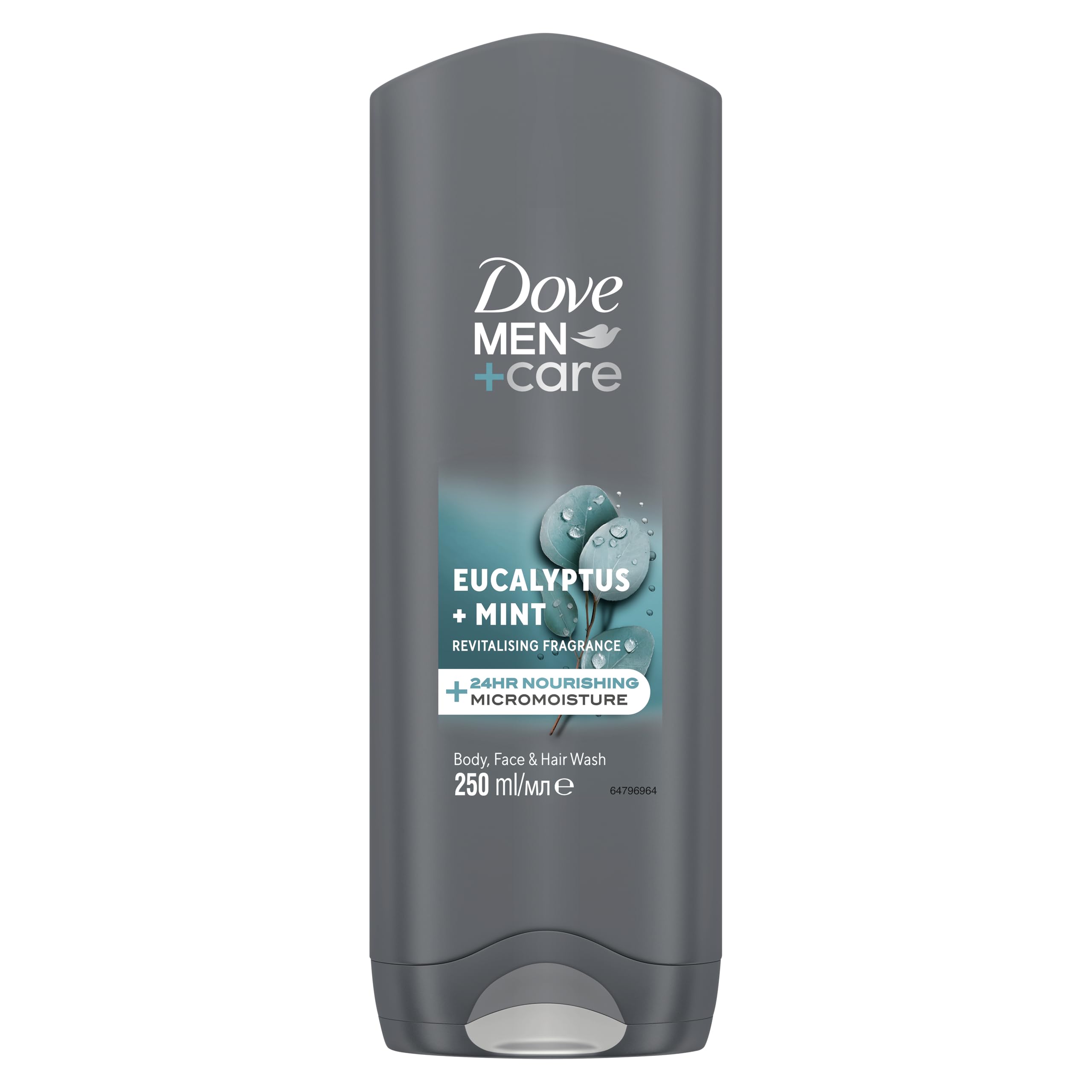 Dove Men+Care 3 in 1 Body, Face & Hair Wash Eucalyptus + Mint 250ml, 3 Pack
