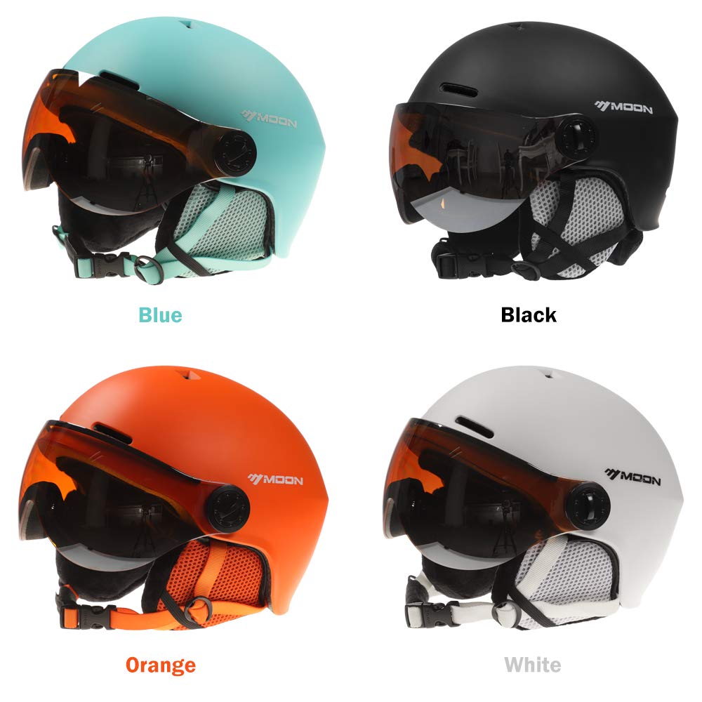 Lixada Casco de Esquí con Orejeras y Gafas Casco de Esquí de Seguridad Casco de Esquí Profesional Hombres y Mujeres