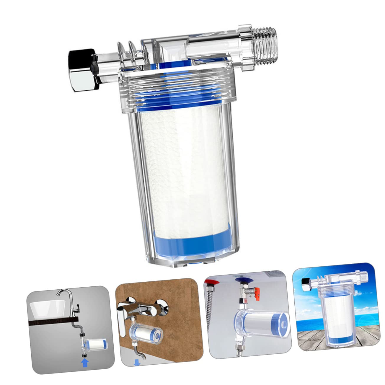 2 Pezzi Filtro Depuratore D'acqua Doccia Addolcente Depuratori In Filtri Purificatore Per Ugelli Doccia Macchina Per La Depurazione Dell'acqua Blue Addominali