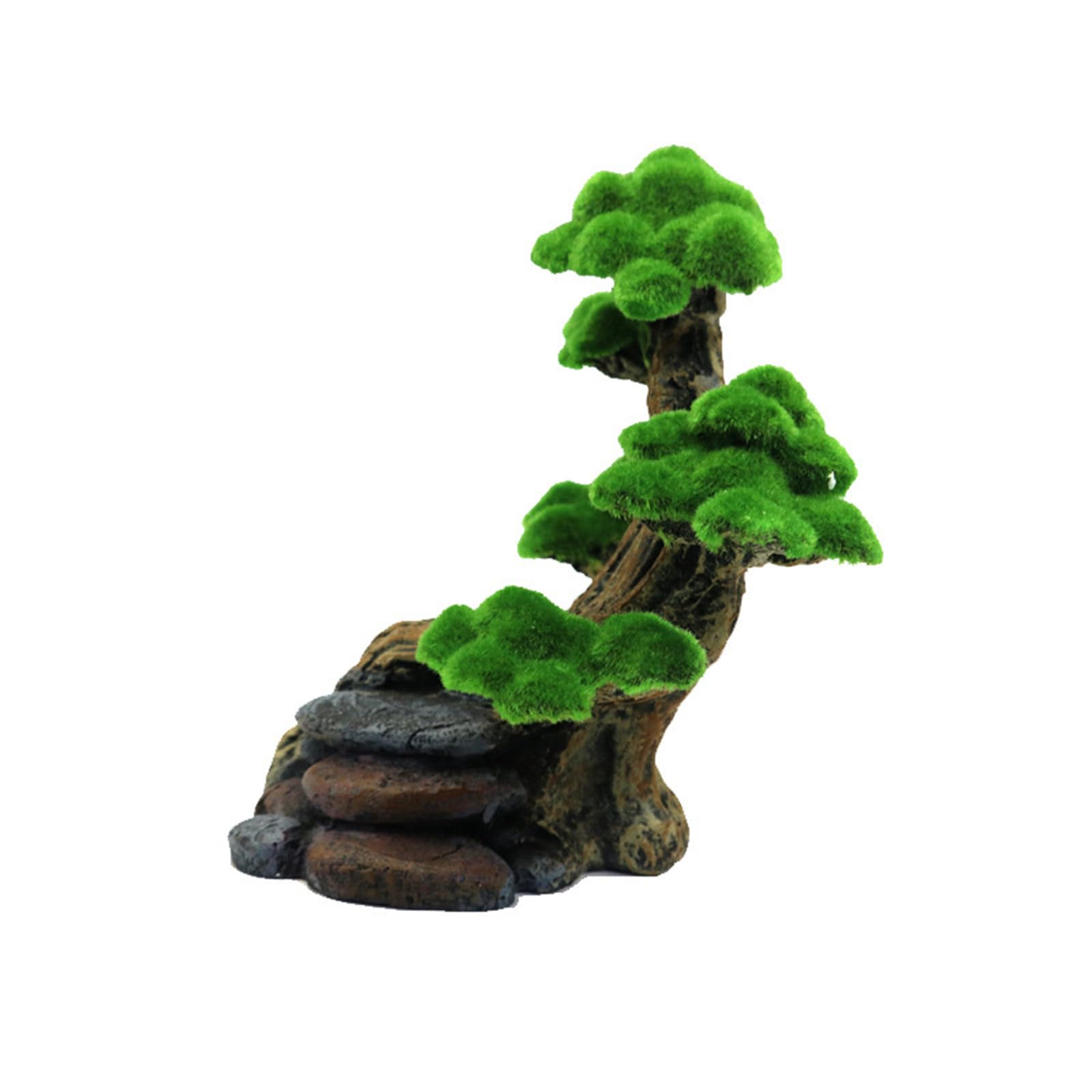 Albero muschio in miniatura Acquari Paesaggio Accessorio Resina Pianta acquatica per acquari Vista subacquea Decorazione scena Albero muschio decorativo