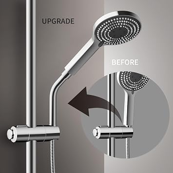 OFFO Adjustable Shower Arm Extension 15cm, Curved Shower Pipe 304 Stainless Steel with Swivel for Angle Adjustment, Universal G1/2 Inch Extension for Handheld Shower Head & Sprayer