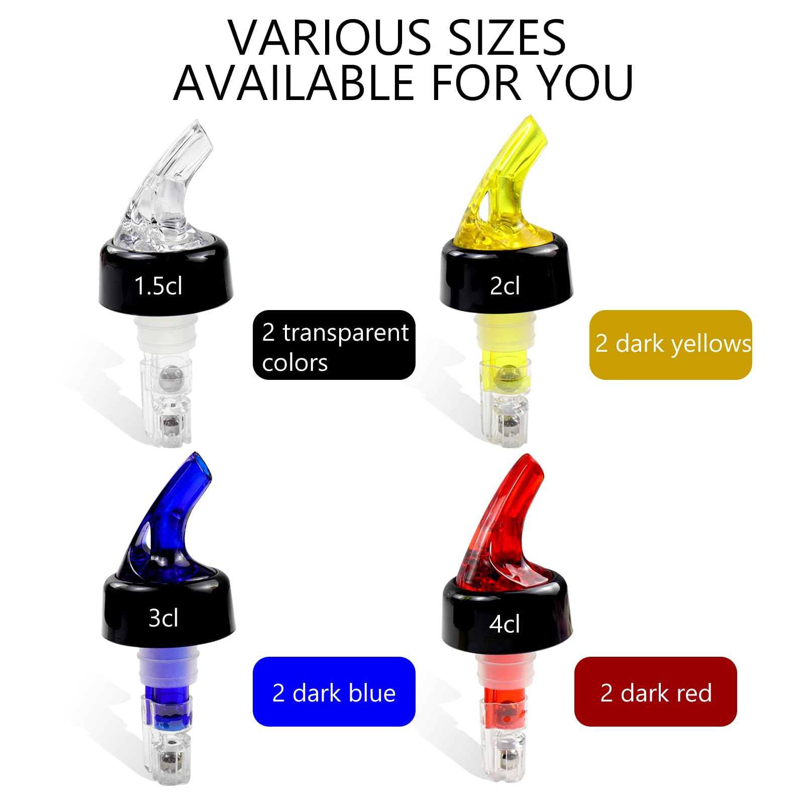 H&S Tappo Dosatore Olio e Liquori - Set di 6 Dosatori per Cocktail - Beccuccio Olio per Versatori Cocktail - Tappo Bottiglia Olio e Sciroppi - Argento, Oro e Oro Rosa