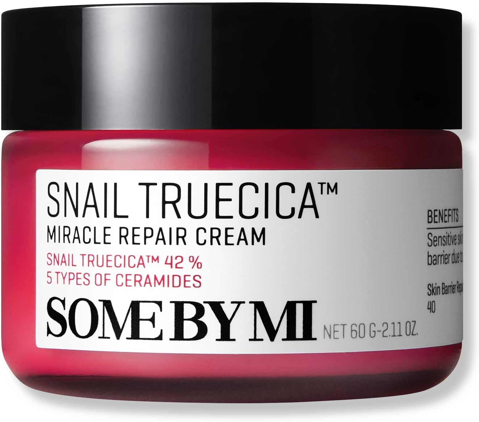 Snail Truecica Miracle Repair Cream | 60g | Made From Snail Mucin For Sensitive Skin | Daily Repair Face Moisturizer For Acne Marks & Strengthen Skin Barrier
