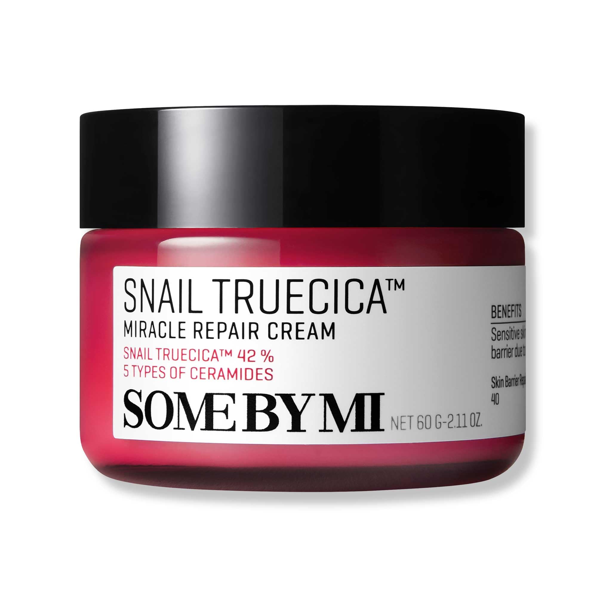 SOME BY MISnail Truecica Miracle Repair Cream - 2.02Oz, 60ml - Made from Snail Mucin for Sensitive Skin - Daily Repair Face Moisturizer for Acne Marks and Strengthen Skin Barrier - Korean Skin Care