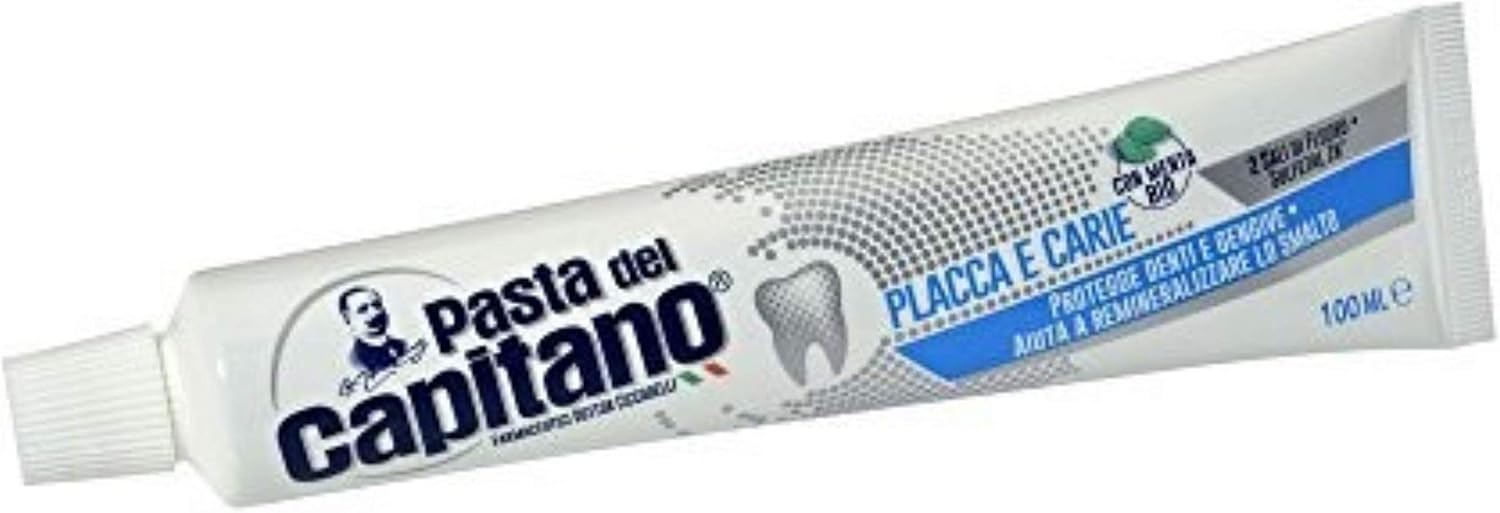 Pasta del Capitano Plaque and Cavities Toothpaste 100ml 3.53oz, Pack of 4
