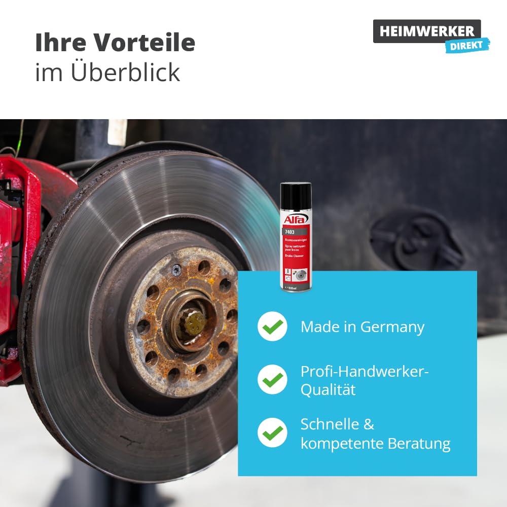 Alfa Bremsenreiniger 500 ml Profi-Qualität Premium-Reiniger Bremsen Spray kraftvoll rückstandsfrei