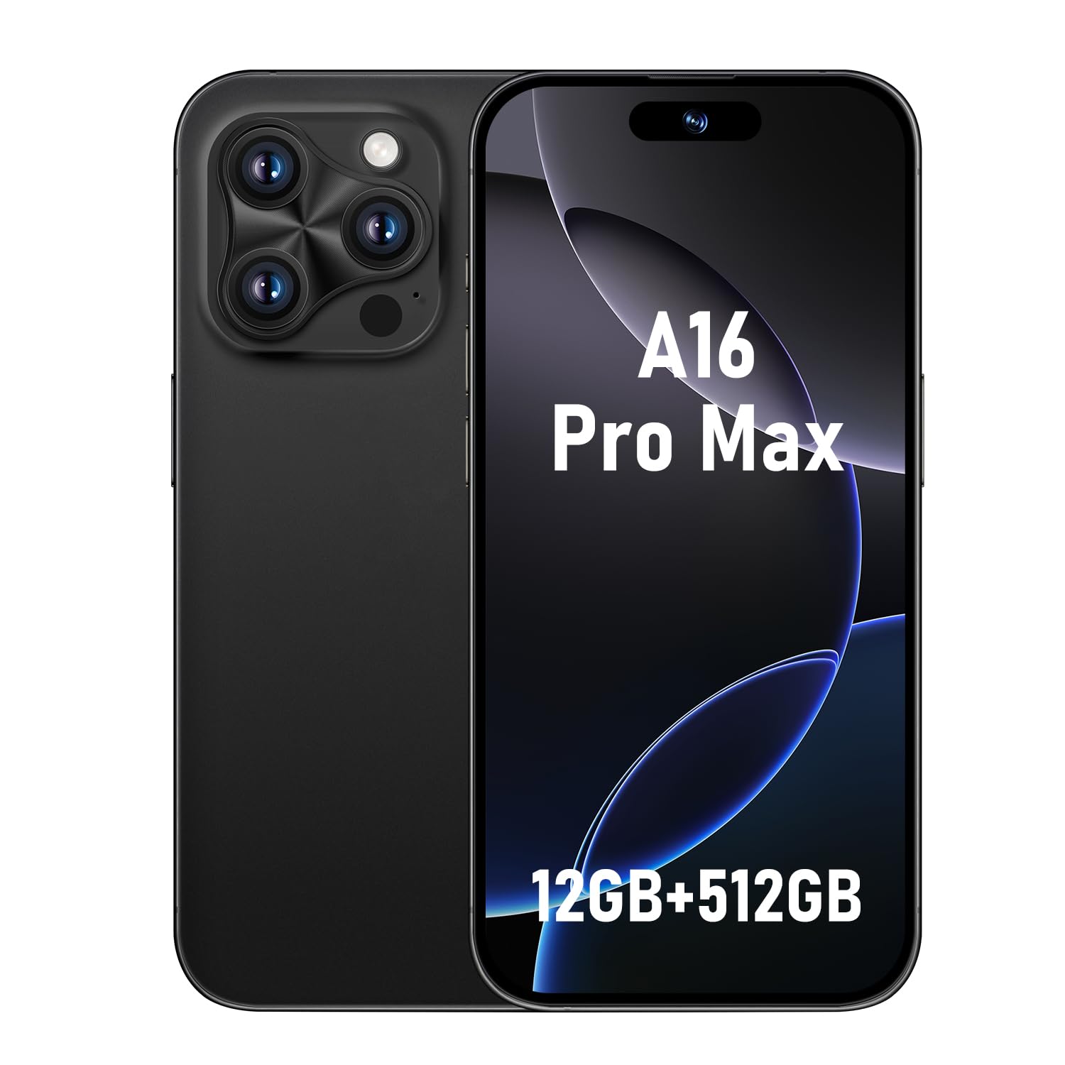 A16 Pro Max - Smartphone Android 14 Débloqué 5G/4G, écran 7.3", Appareil Photo 78MP+108MP, 8000mAh - Noir - 4