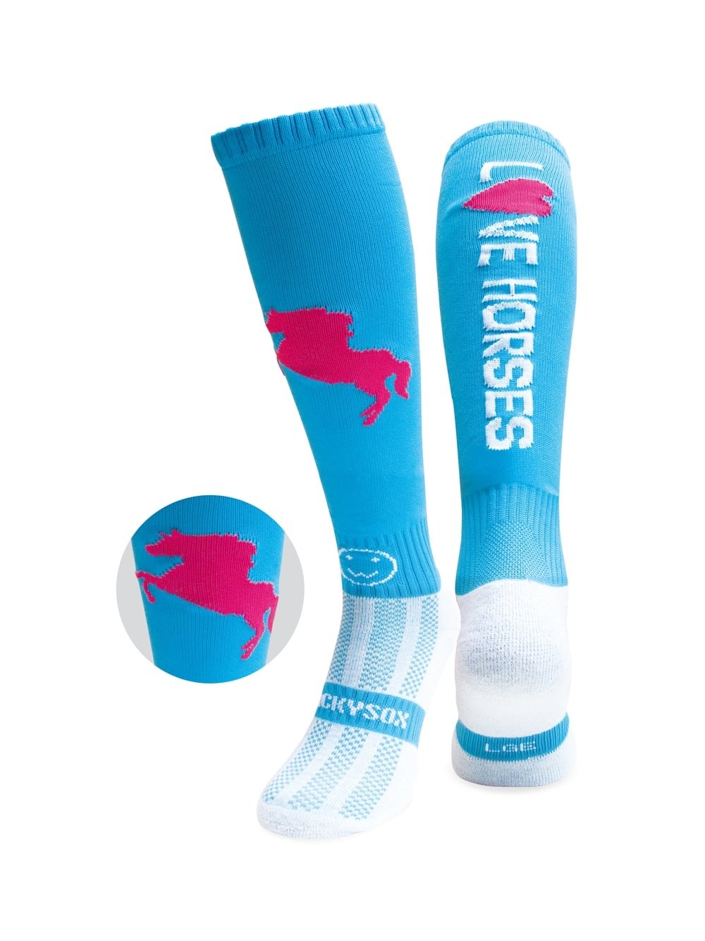 Wacky Sox Seis pares de calcetines de los deportes ecuestres Caballo loco oferta Young Adult Shoe Size 35-40