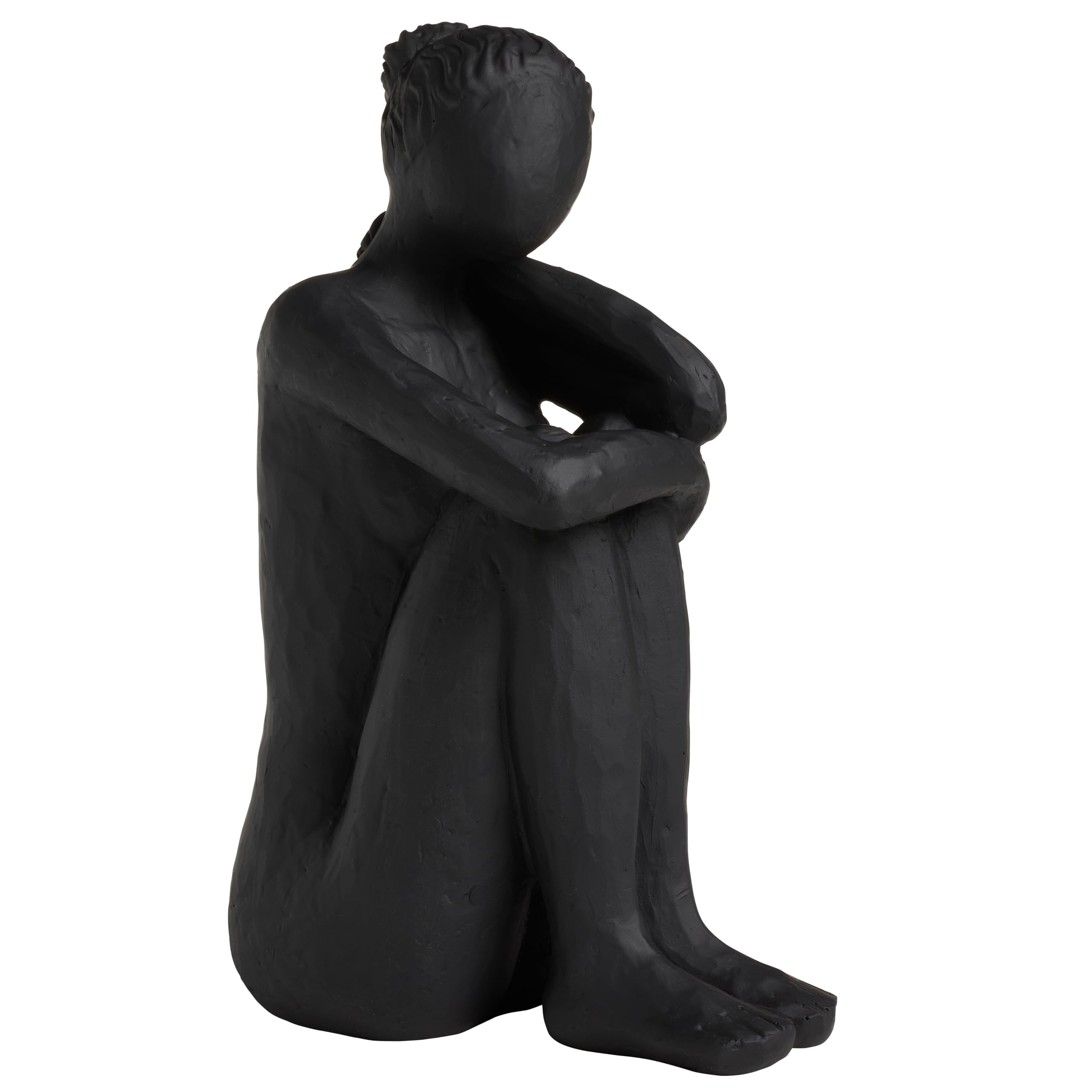 Mikasa Black Sitting Woman Resin Figurine, 9.75 Inch Decorative Sculpture, Elegant Home Decor Accent for Shelf, Mantel, or Tabletop Display