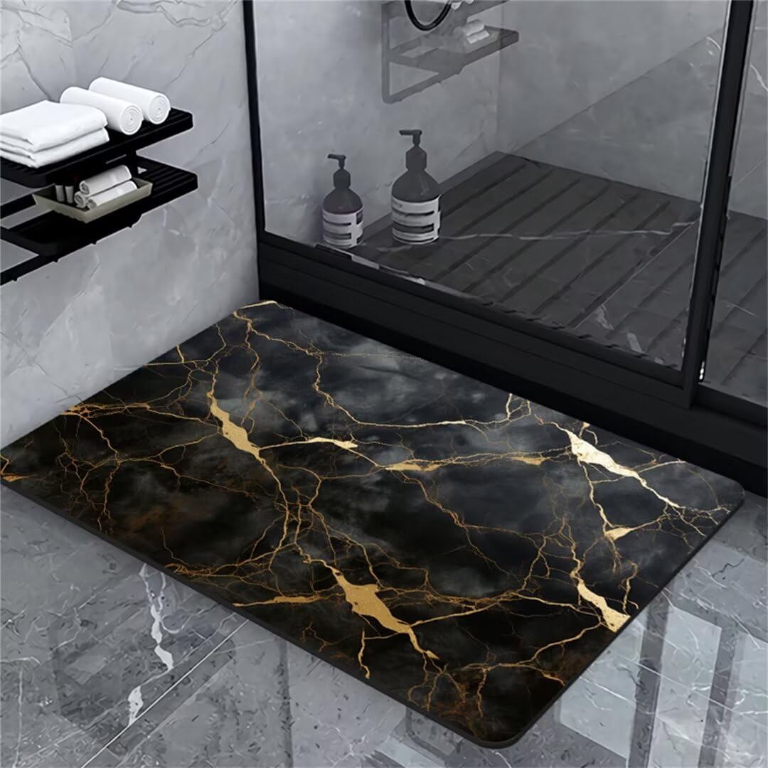 Badematte Rutschfest 120x180cm, Super Absorbierende Badezimmerteppich, Schnelltrocknende Badematte Duschvorleger Schnelltrocknende, Badvorleger Rutschfest Waschbar Dusche, Badewannen, Badezimmer Stone