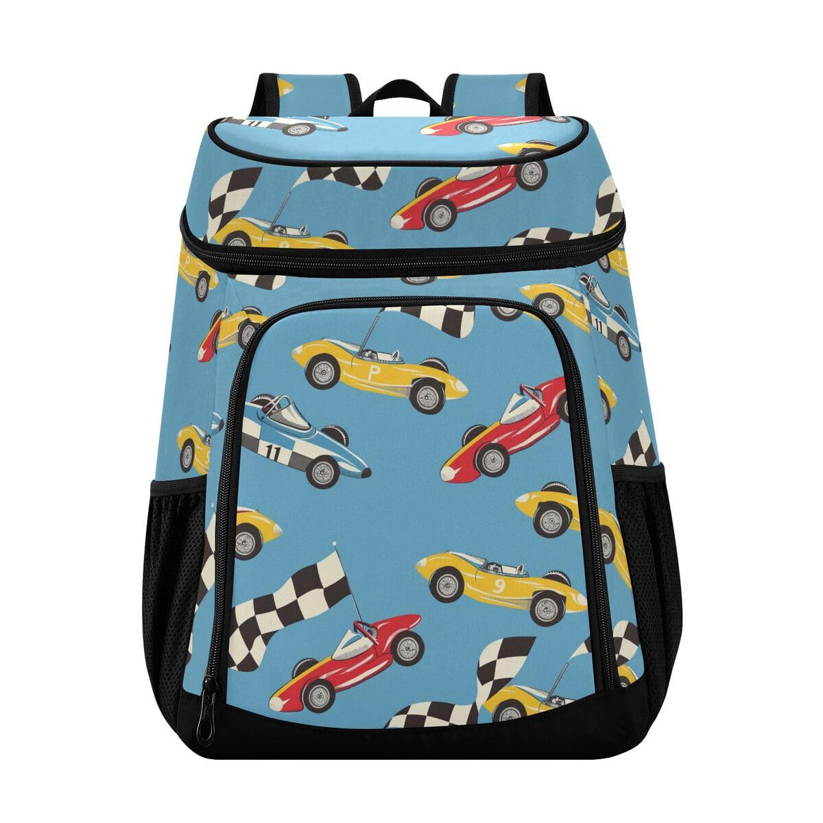 Racing Cars Cooler Backpack Leakproof Insulated Lunch Cooler Bag 30 Cans Camping Backpacks for Picnic Beach Road Trip