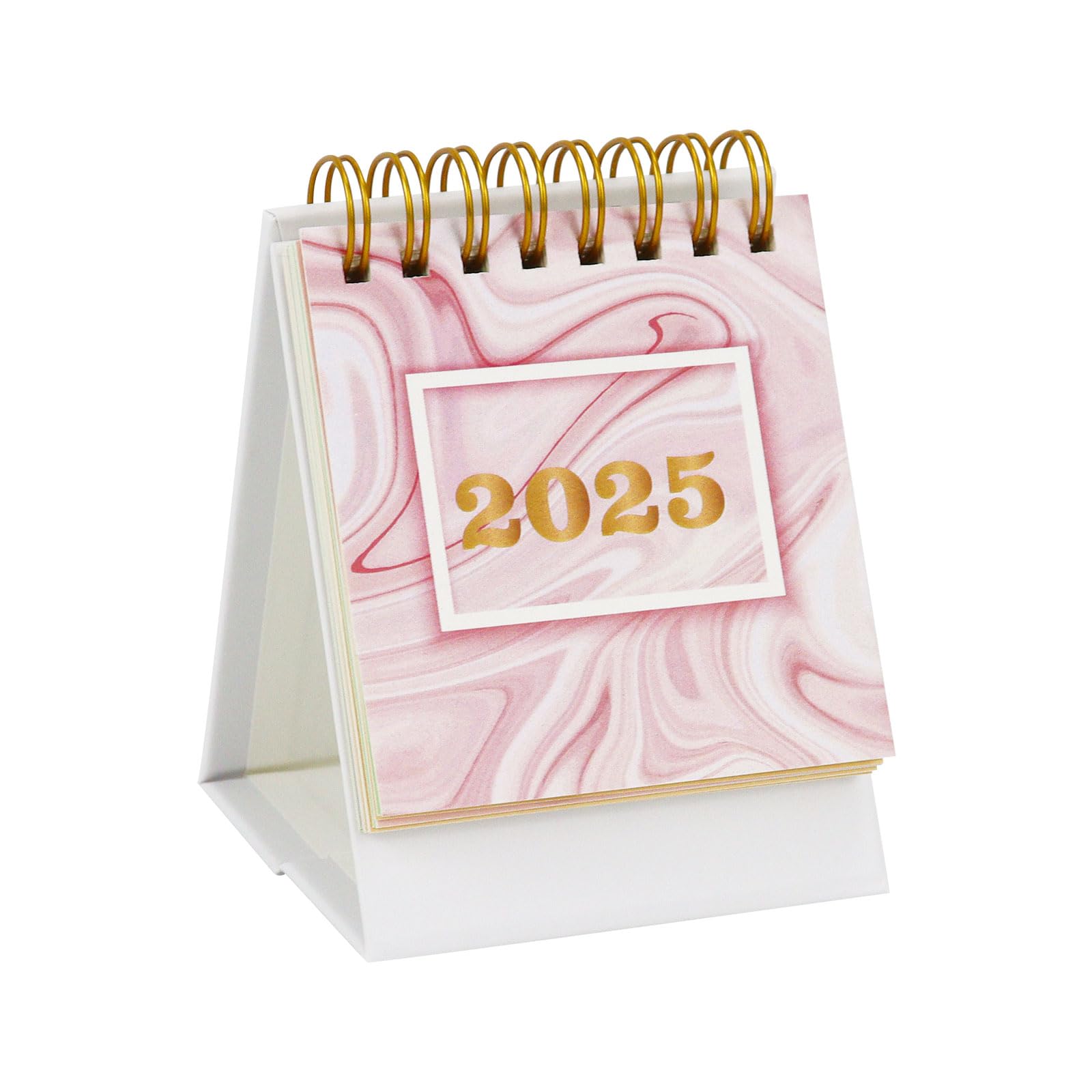 MultiBeyMini Desk Calendar 2024 to 2025, Monthly Standing Flip Calendar with Steel Coil, Small 4.3" x 3" Desktop Calendar for Desk Office Home & School (Render)