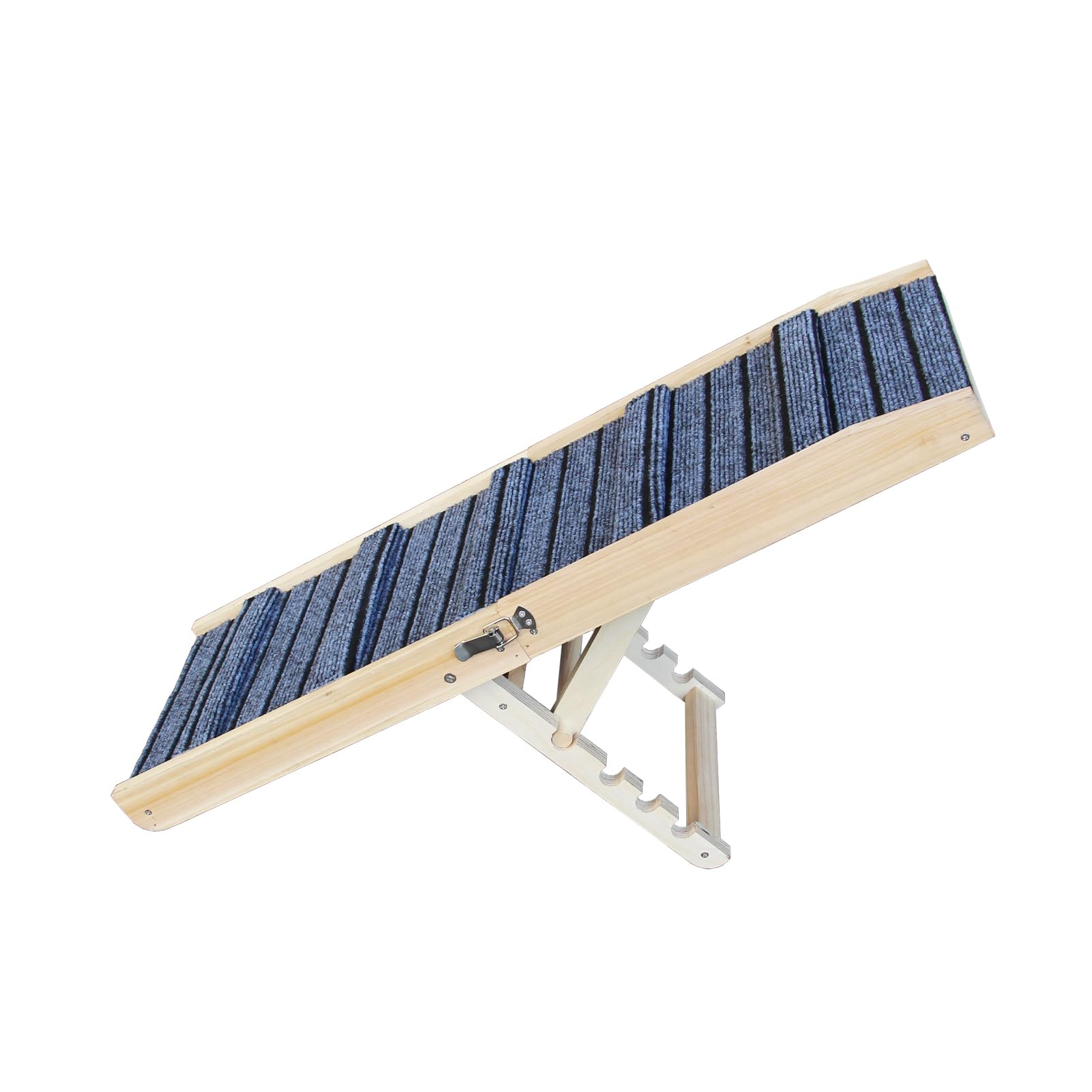 SFJC Foldable Wooden Dog Ramp for High Bed, Dog Stairs for Small Dogs, High Traction Platform with 4 Adjustable Heights (5"-20.5"), 31.5" L, Supports up to 70 lbs,Small Size for Puppies