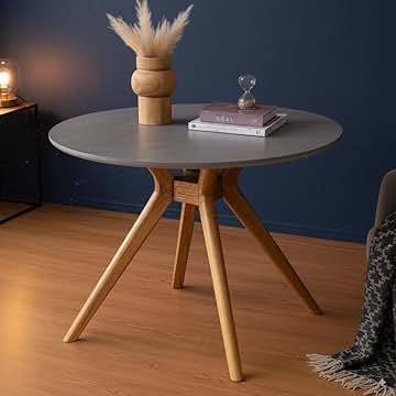 ラウンドテーブルS グレー （約W40×D40×H45cm） 完成品 ラウンド