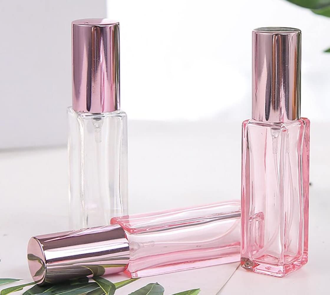 Amazon.co.jp: 20ML ガラス香水瓶 空のピンクスプレー 香水瓶 ローズ