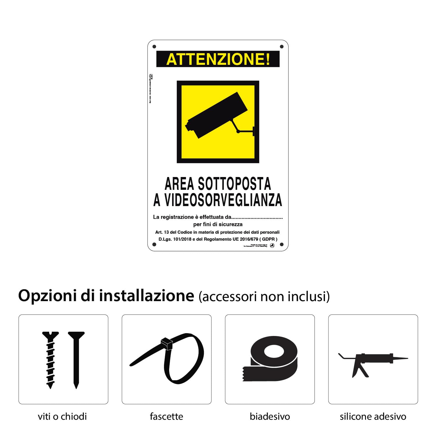 iSpchen 5PCS Adesivi Videosorveglianza,Adesivo Per Auto Sistema Di Monitoraggio 24 Ore Cartello Area Videosorvegliata Adesivi Riflettenti Per Segnaletica Di Videosorveglianza 15 * 10 Cm