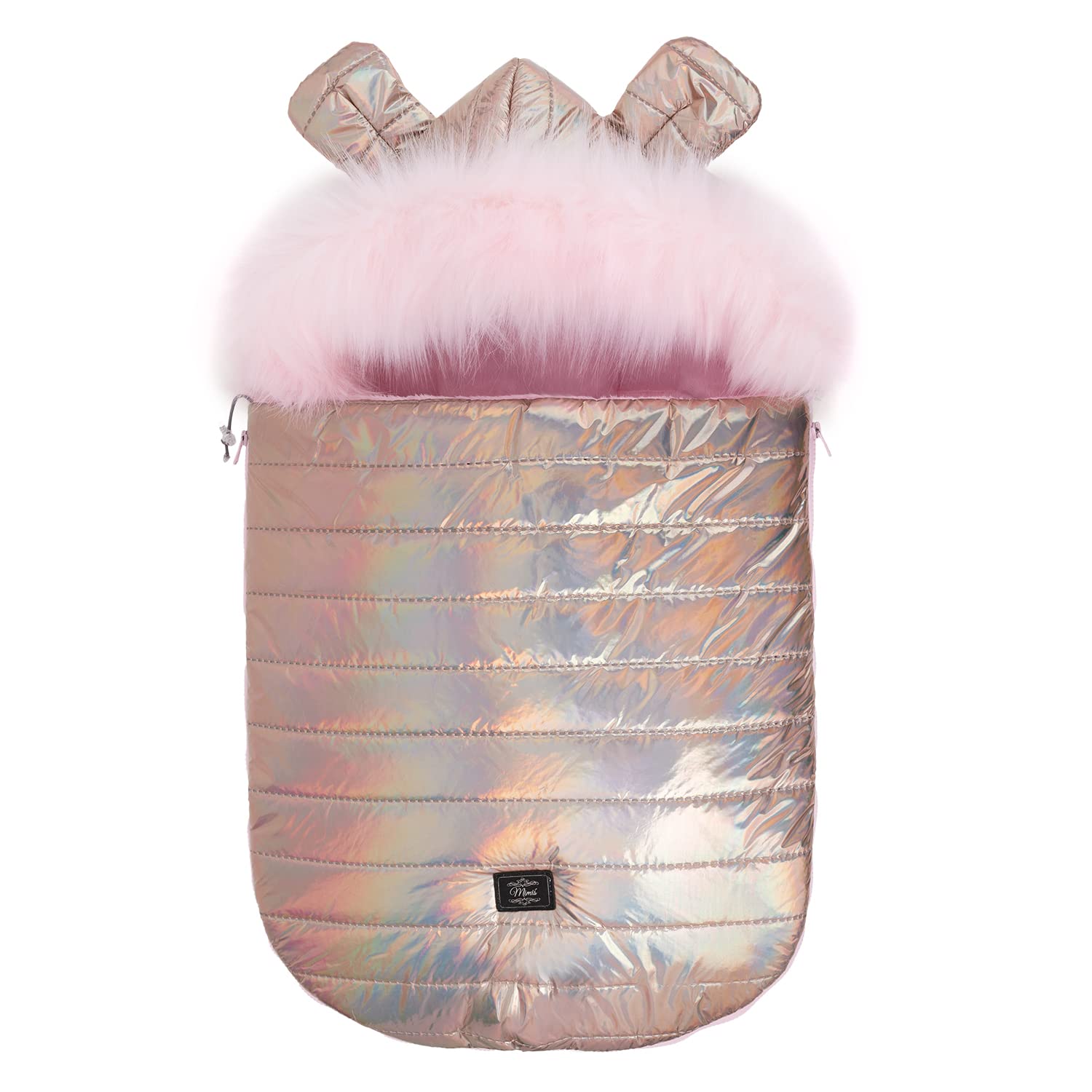 GaGaDumi "Teddy" sacco coprigambe invernale, seggiolino con cerniera, borsa per coccole, coperta per bambini, carrozzina, testiera lavabile, adatto a tutti i passeggini e seggiolini (T01-Rose Gold)