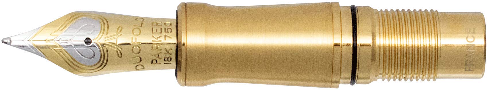 Duofold Prestige Centennial Gold Trim Nib Section - Solid 18K Gold Bi-Tonal (Medium Oblique)
