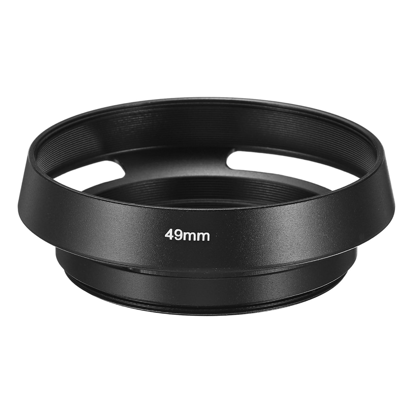 PATIKIL 49mm Obiettivo Cappuccio, Standard Vento Opaco Superficie Antiriflesso Interno Cappuccio con Pulizia Panno per Fotocamera Obiettivo, Nero