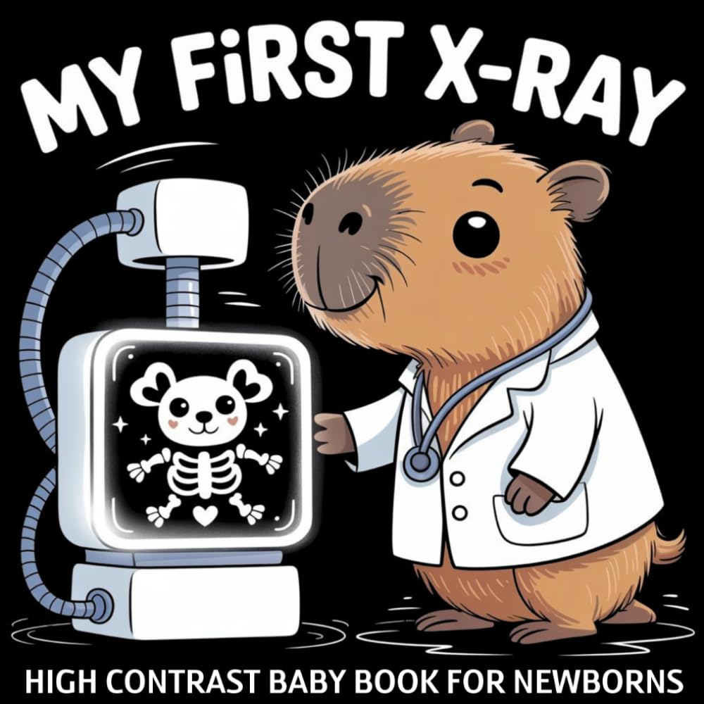 My first X-Ray High Contrast Baby Book for Newborns 0-12 Months: Black and White X-Ray Style Anatomy Images with Bones, Body Parts, Medical Tools & Animals | Visual Stimulation for Infants