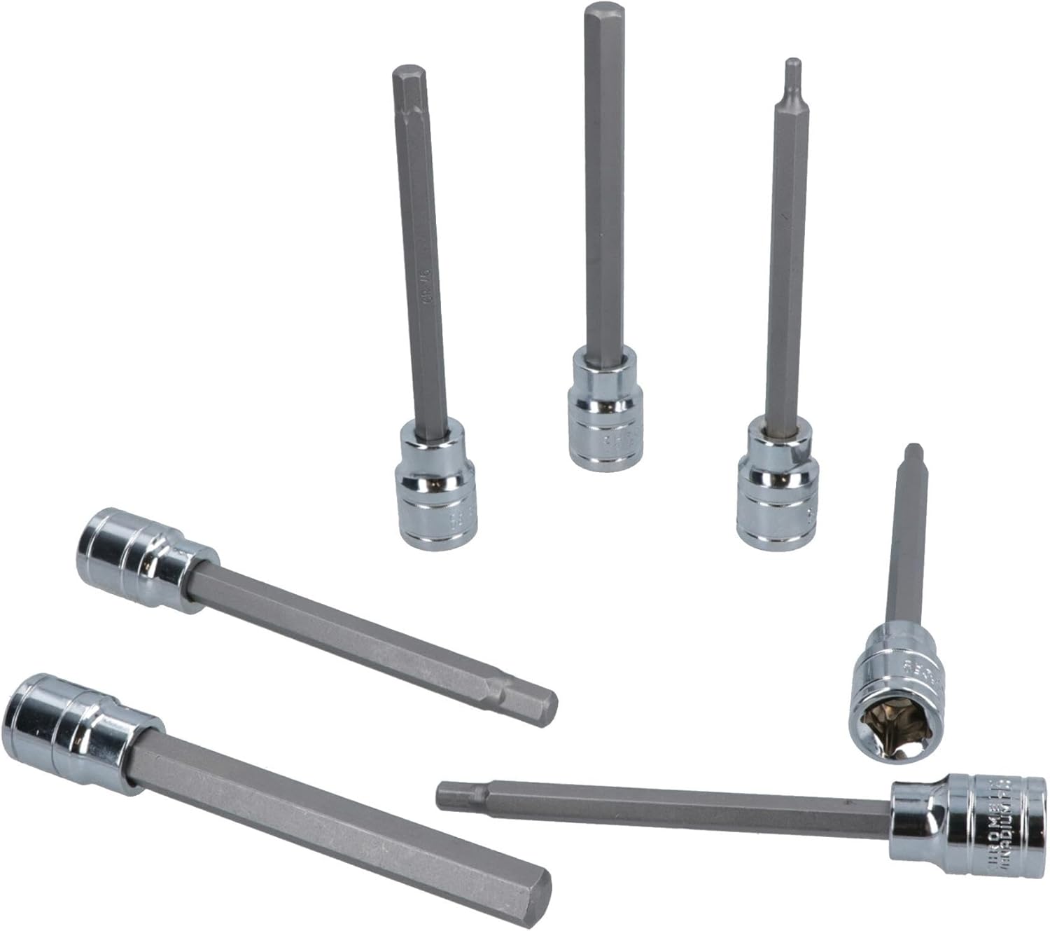 Metric MM Long Allen Hex Key Sockets 3mm – 10mm 7pc Set 3/8” Drive