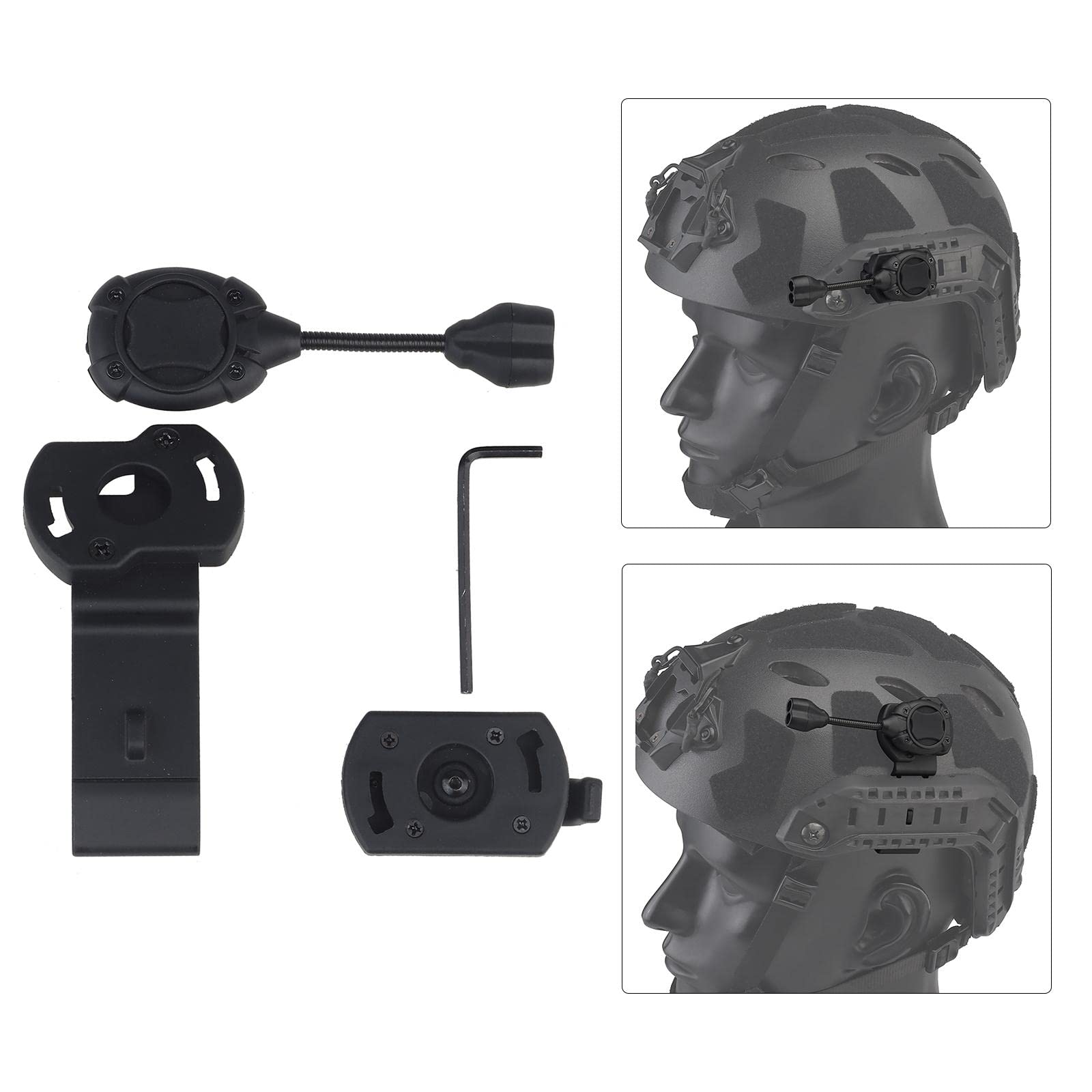 3er-Set Helmlicht-Set, Lampe, Stirnlampe, Taschenlampe für Outdoor-Sport, Jagd, Radfahren, Schwarz, 3 x 1,9 x 9,5 cm