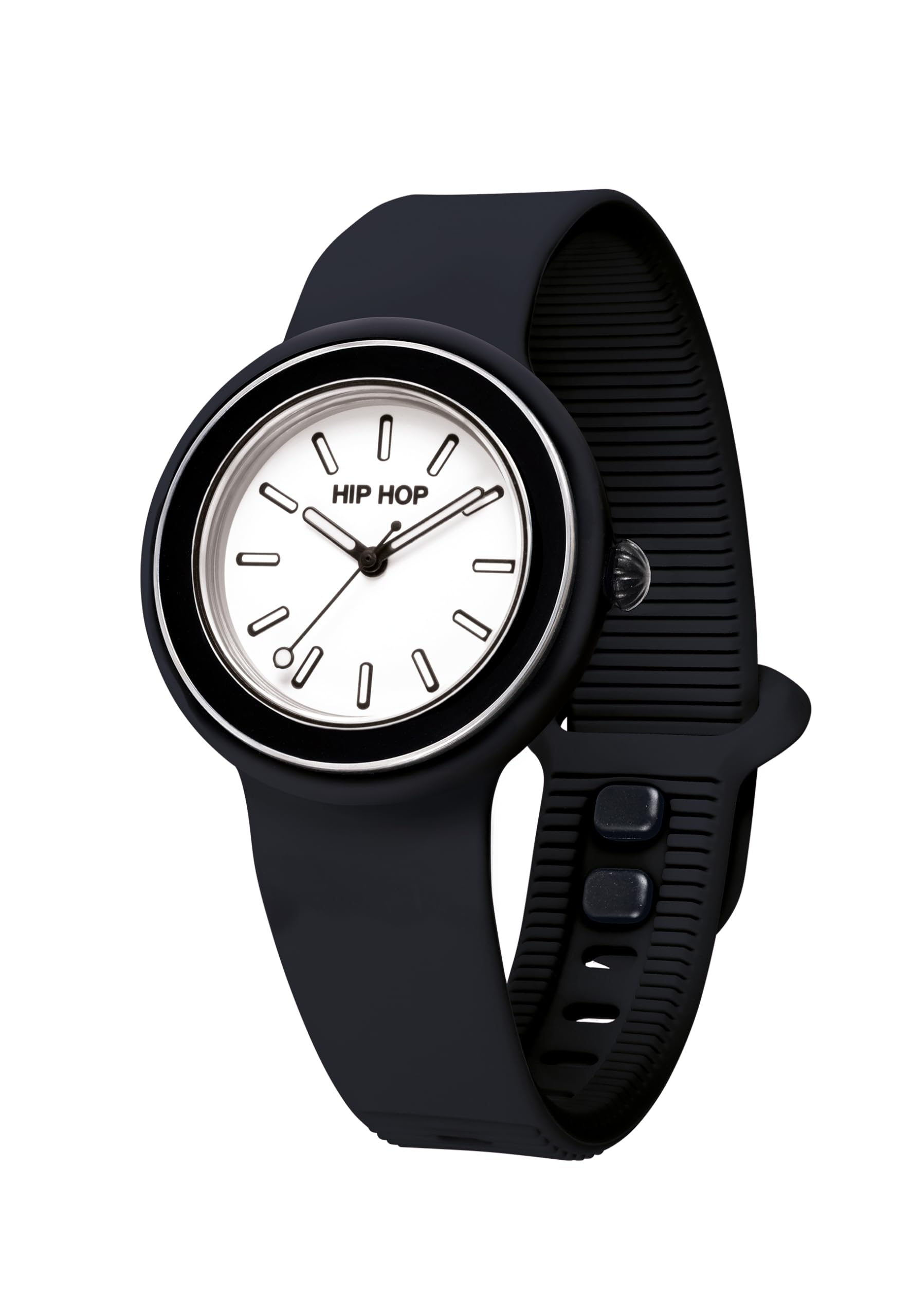 HIP HOP, Collezione Hero.DOT Bezel, Orologio Donna con Cinturino in Silicone Eco-Friendly, Resistente all'Acqua, Cassa 34 mm Trasparente, Lunetta in Metallo e Resina Matt, Idea Regalo Donna