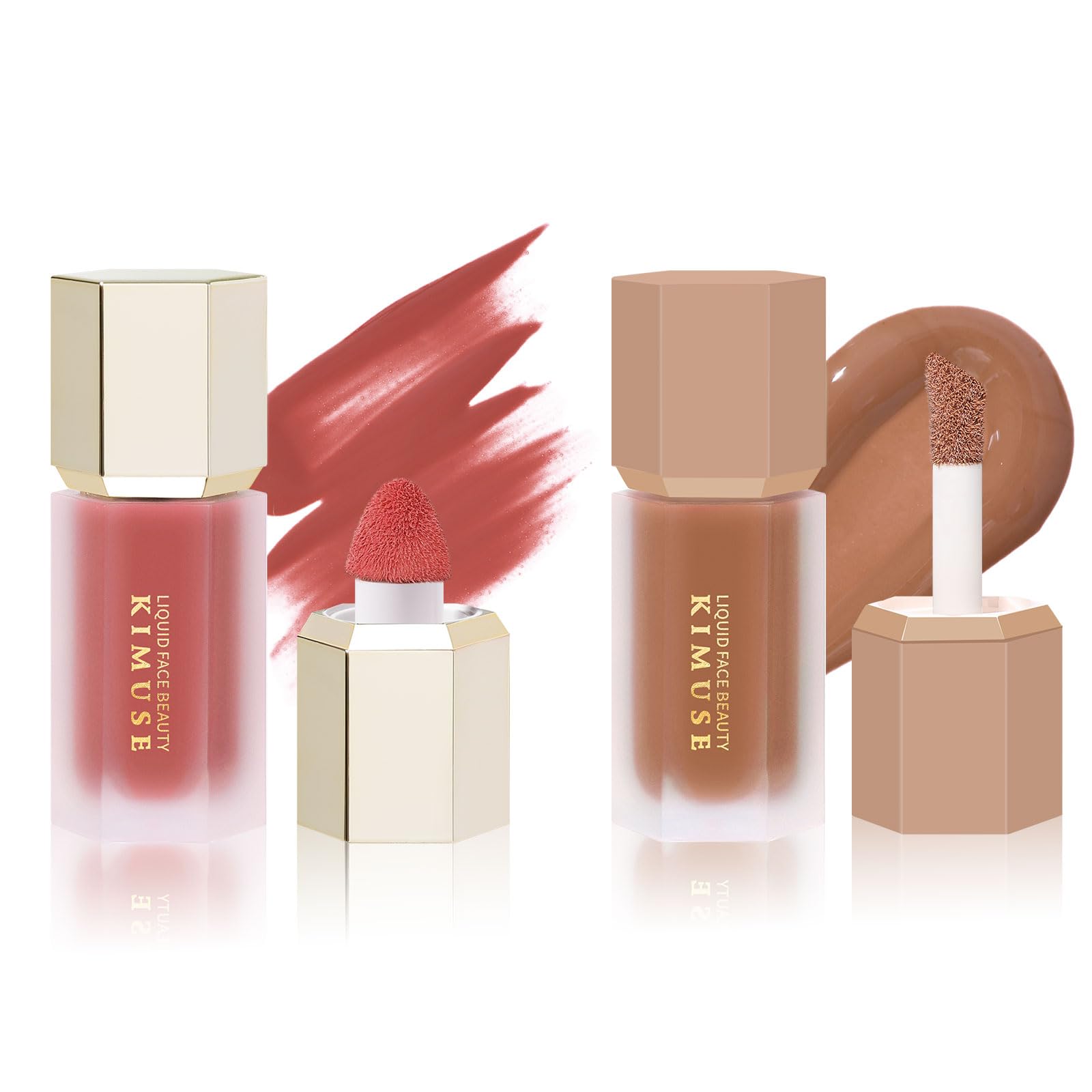 KIMUSE Liquid Blush & Weightless, Long-Wearing, Smudge Proof, Natural-Looking, Dewy Finish Liquid Contour Stick