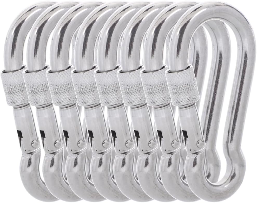 Carabiner Clips, 316 Stainless Steel Carabiner Clip, Heavy Duty Carabiner Hooks, Keychain Carabiners, Multi-Purpose Spring Snap Hook for Dog Leash, Outdoor Camping, Swing, Hammock