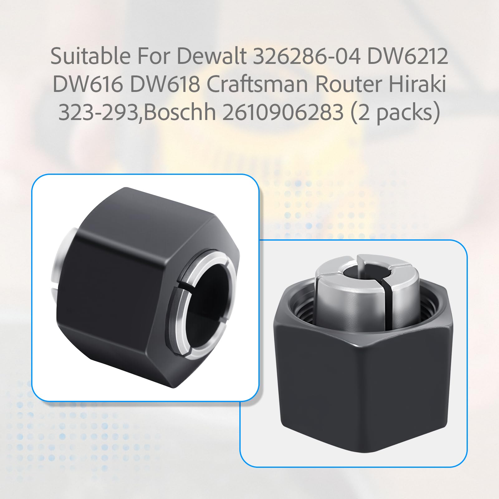 Router Collets - 1/2" & 1/4" for Skil, Dewalt & Bosch -4