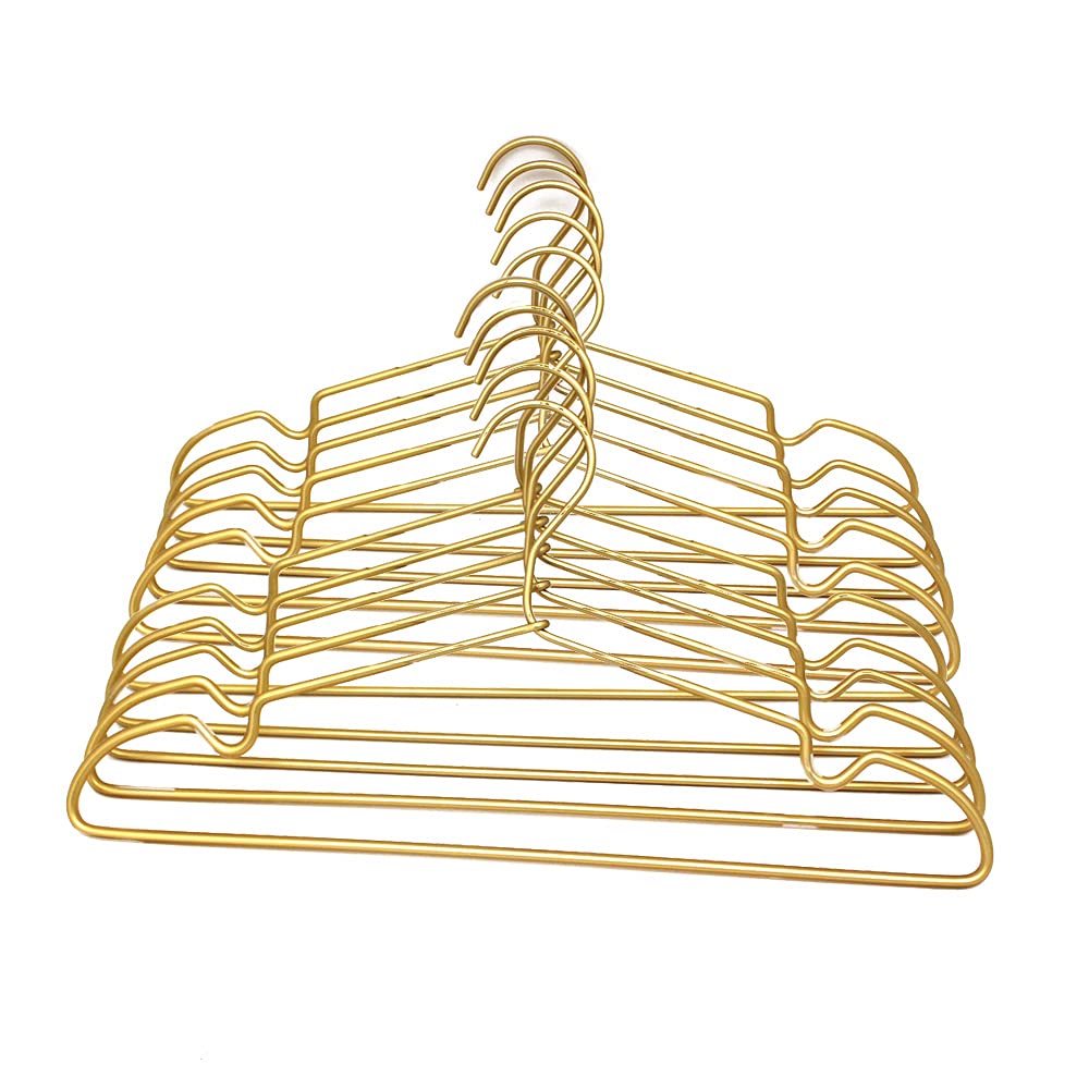 KOOBAY30-Pack 16.5" Gold Metal Wire Coat Suit Clothes Hangers -Heavy Duty Strong Metal Wire Clothes Hangers for Toddlers, Space Saving Closet Organizer for Coats and Pants,Display and Storage
