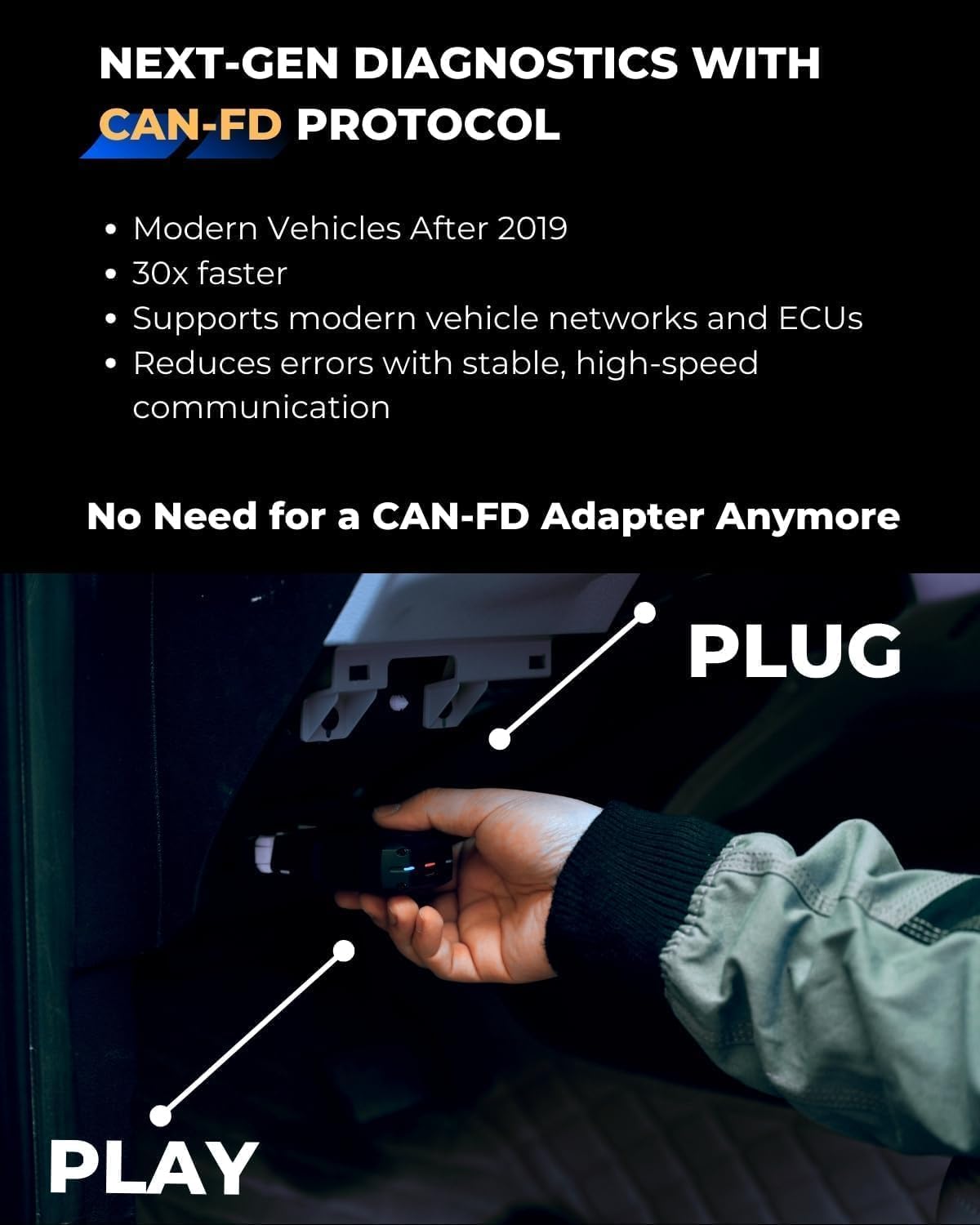 TOPDON TopScan Pro, diagnostyk OBD2 z Bluetooth, diagnostyk samochodowy, narzędzie diagnostyczne OBDII do wszystkich pojazdów, 13 Funkcja, czytnik kodów dla systemów iOS i Android, FCA i CAN-FD