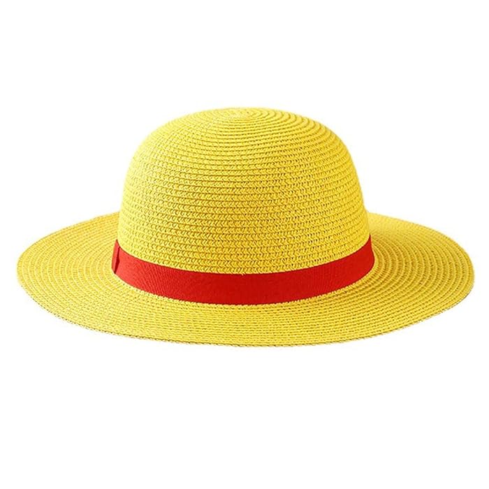 Buy Luffy Straw Hat Cosplay Costume Hat Anime Cartoon Character Sunscreen Straw Hat Sun Hat for
