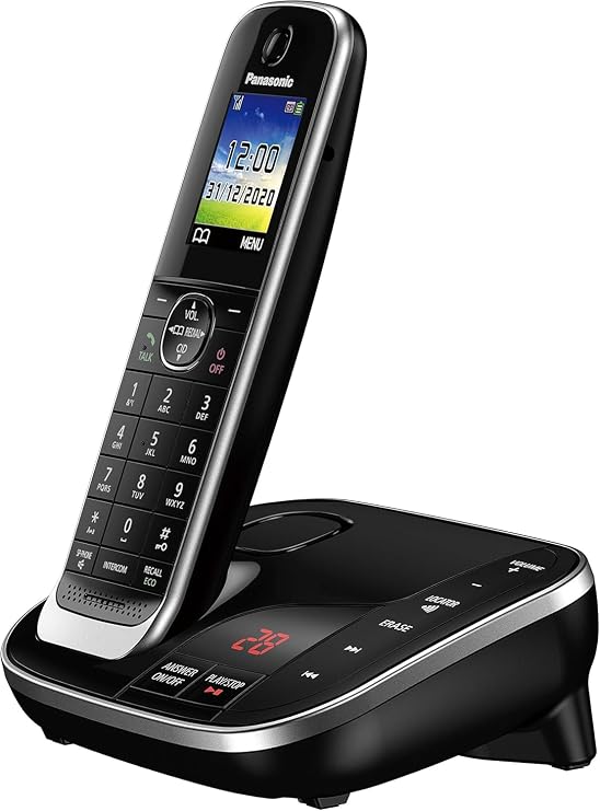 Panasonic KX-TGJ324EB Quad Handset Cordless Home Phone with Nuisance Call Blocker and LCD Colour Display - Black