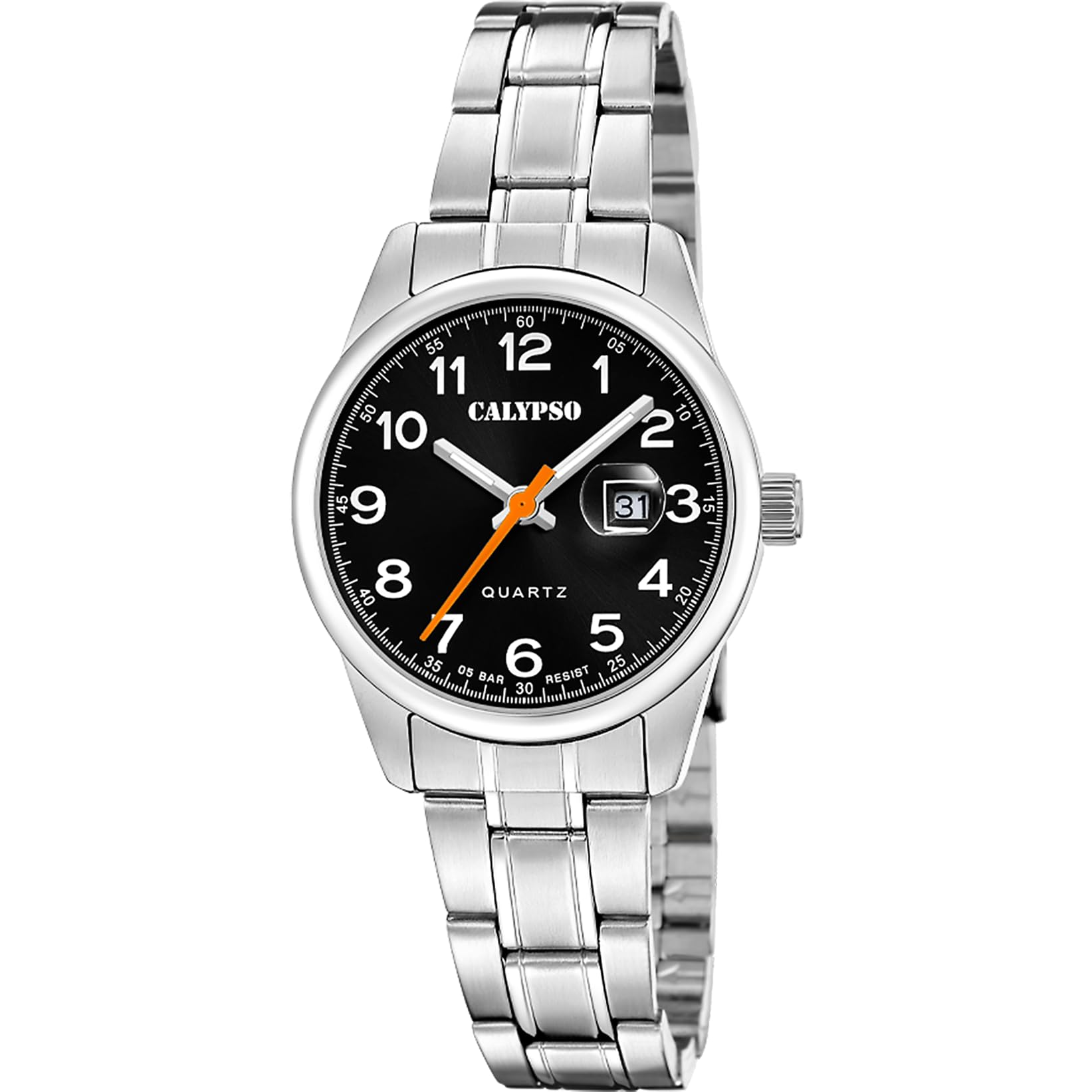 Calypso Women's Black Stainless Steel Watch K5873/6 in Silver